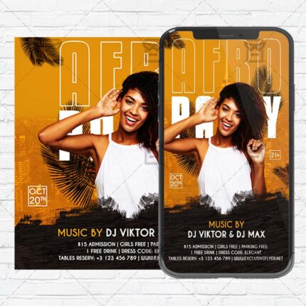 Afro Party - Instagram Post and Stories PSD Template
