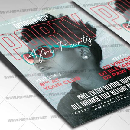 Afro Party Night Template - Flyer PSD