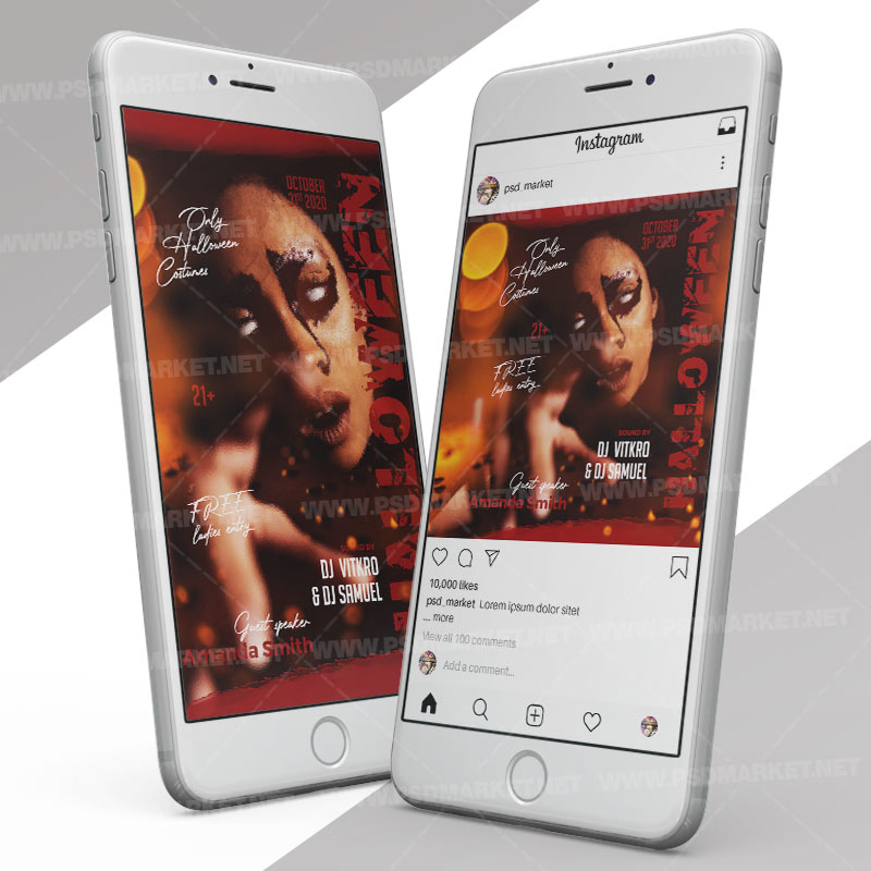 Halloween Madness - Instagram Post and Stories Template