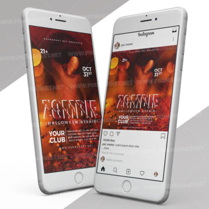 Halloween Zombie - Instagram Post and Stories Template