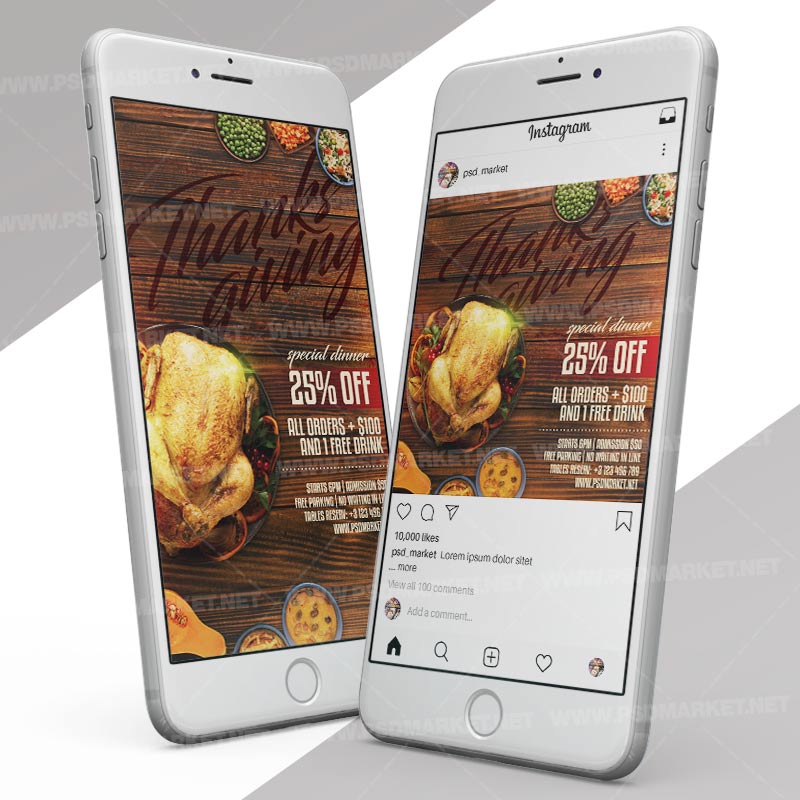 Thanksgiving 2020 - Instagram Post and Stories Template