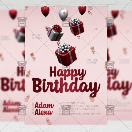 Happy Birthday - Flyer PSD Template