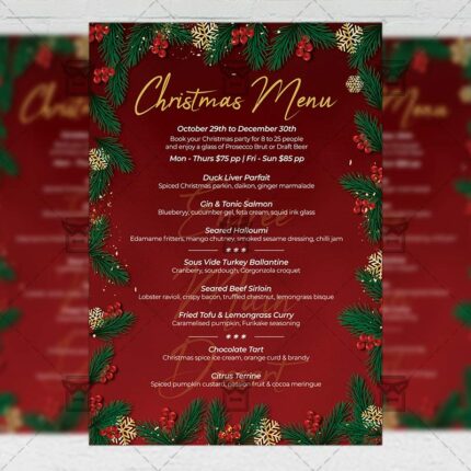 Christmas Menu Set - Flyer PSD Template