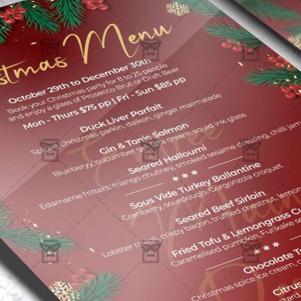 Christmas Menu Set - Flyer PSD Template