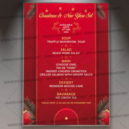 New Year Menu Template - Flyer PSD