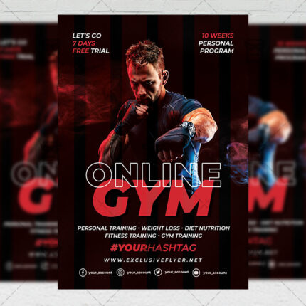 Online GYM - Flyer PSD Template