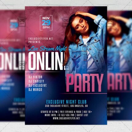 Online Party - Flyer PSD Template