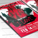Online Party I Love Template - Flyer PSD - Image 2