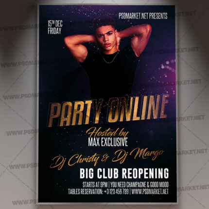 Party Online Template - Flyer PSD