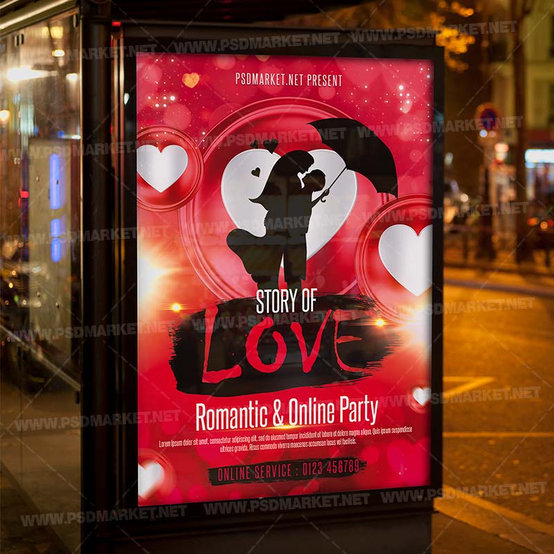 Story of Love Template - Flyer PSD-3