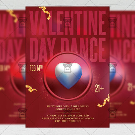 Valentine Day Dance - Flyer PSD Template