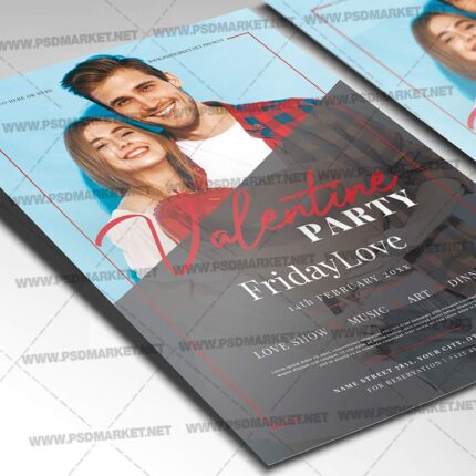 Valentine Party Template - Flyer PSD-2