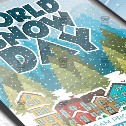World Snow Day - Flyer PSD Template