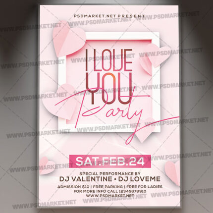 Download I Love You Party Template 1