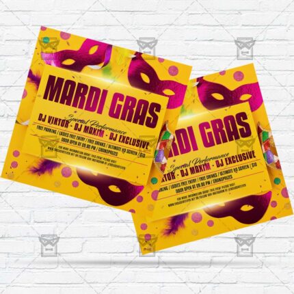Mardi Gras Carnival- Flyer PSD Template