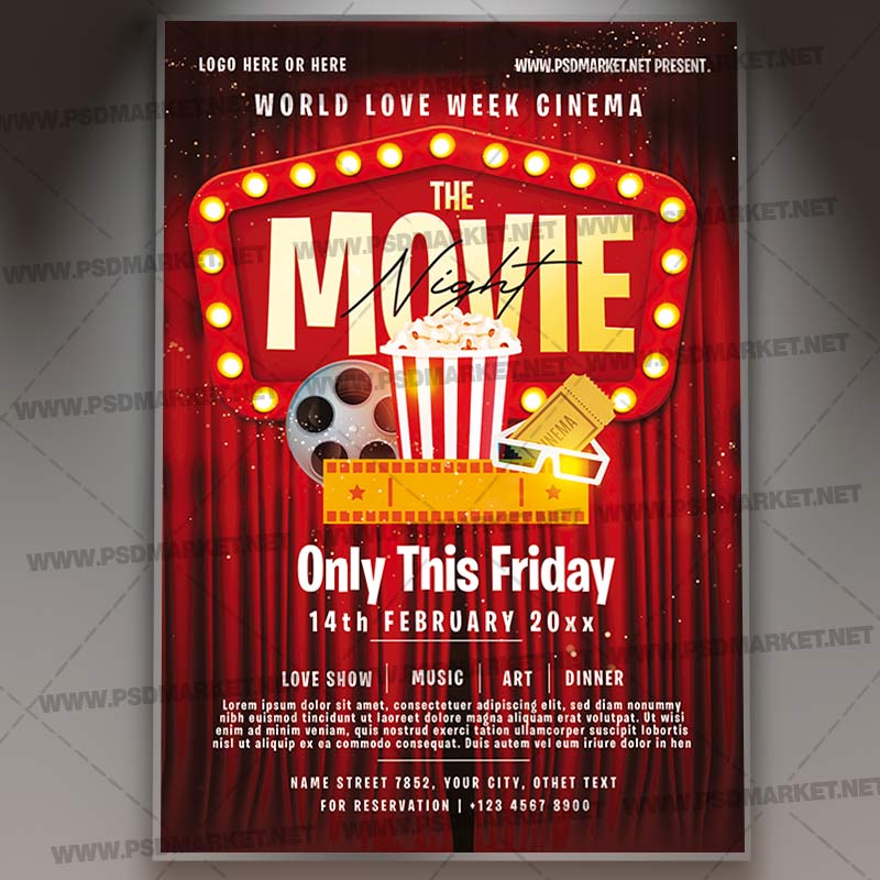 Download Movie Night Template Flyer PSD PSDmarket