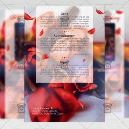 Obituary Program - Flyer PSD Template