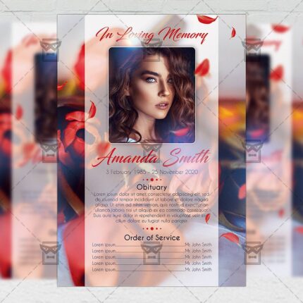 Obituary Program - Flyer PSD Template