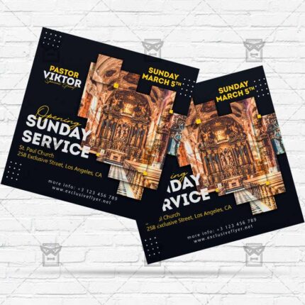 Opening Sunday Service - Flyer PSD Template