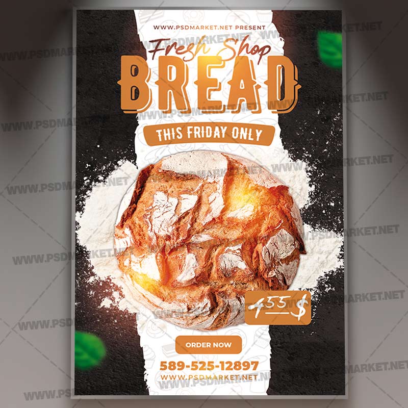 Download Printable Bread Template Flyer PSD PSDmarket