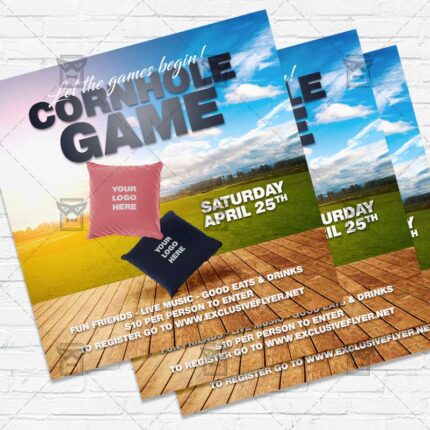 Cornhole Game - Flyer PSD Template