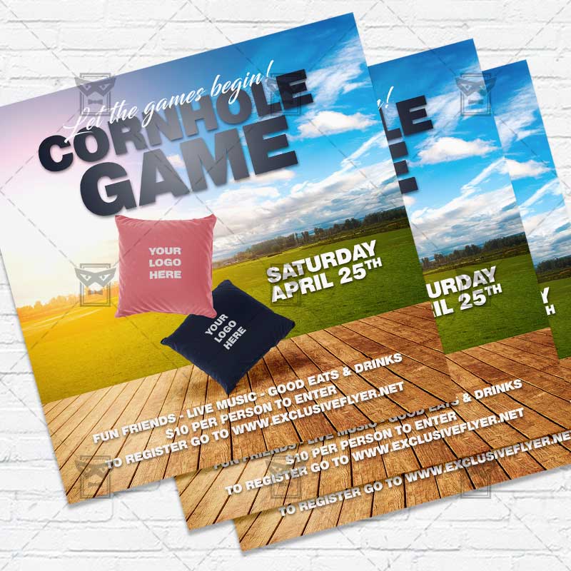 cornhole_game-premium-instagramflyer-template-1.jpg Cornhole Game - Flyer PSD Template