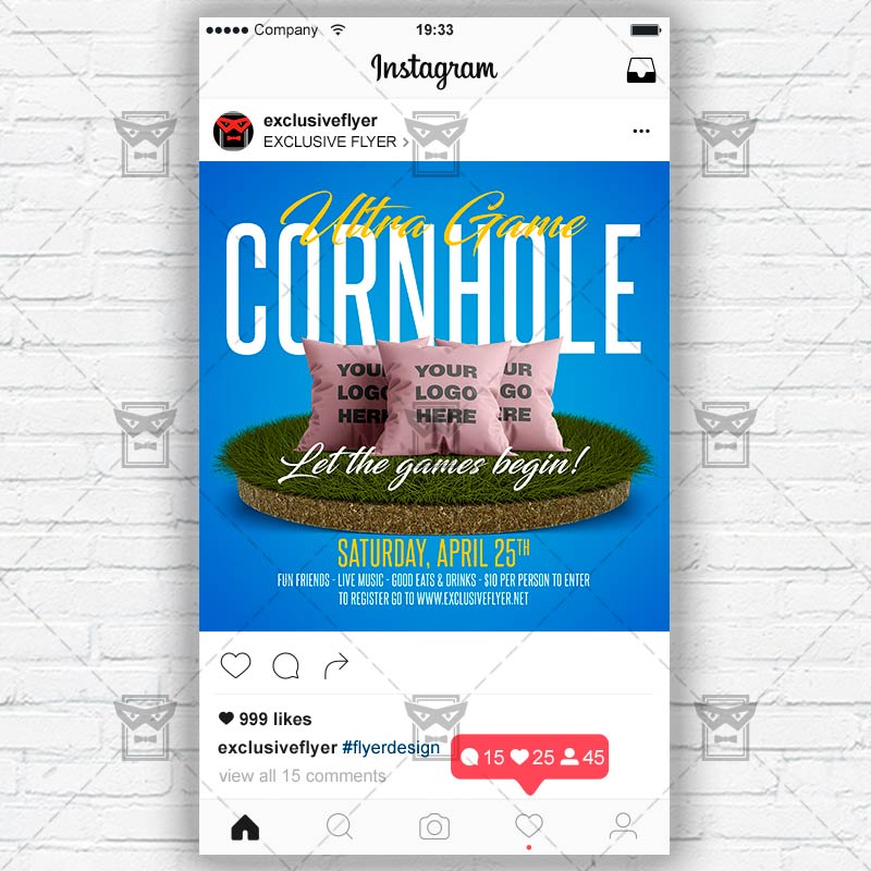 Ultra Cornhole - Flyer PSD Template