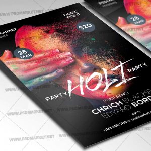 Download Holi Festival Flyer - Psd Template 