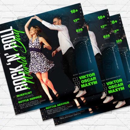 World Rock-n-Roll Day - Flyer PSD Template