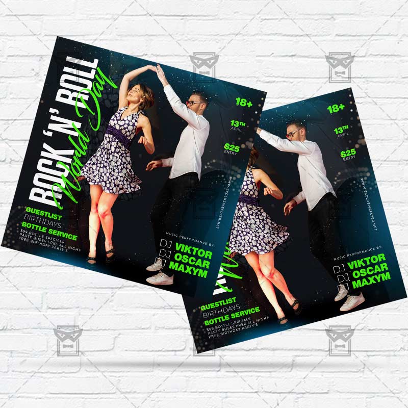 World Rock-n-Roll Day - Flyer PSD Template