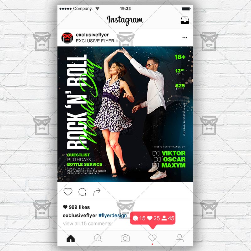 World Rock-n-Roll Day - Flyer PSD Template