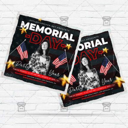 Memorial Day Party - Flyer PSD Template