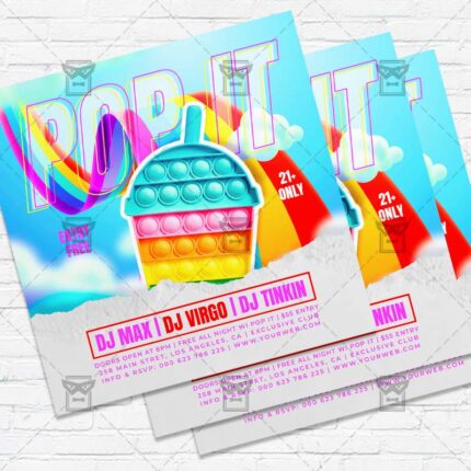 Pop It Fidget - Flyer PSD Template