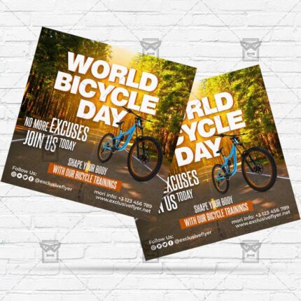 World Bicycle Day - Flyer PSD Template