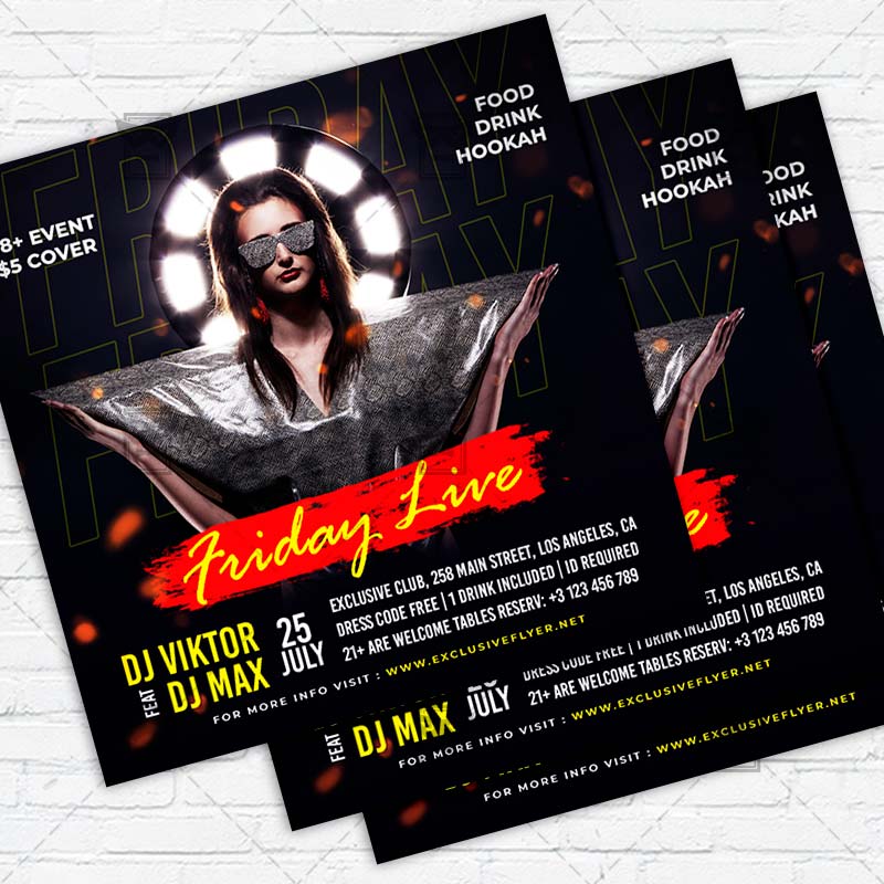 fridays_live-premium-instagramflyer-template-1.jpg Fridays Live - Flyer PSD Template
