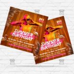 Summer Birthday - Flyer PSD Template