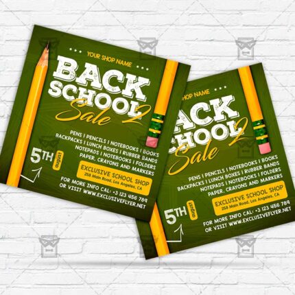 Back 2 School Sale - Flyer PSD Template