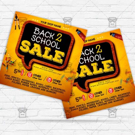 Back to School Sale - Flyer PSD Template