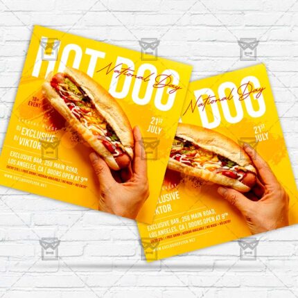 National Hot Dog Day - Flyer PSD Template