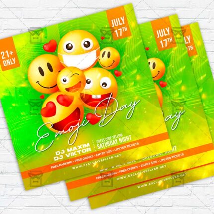 World Emoji Day - Flyer PSD Template