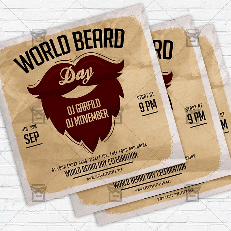 world_beard_day-premium-instagramflyer-template-1.jpg World Beard Day - Flyer PSD Template
