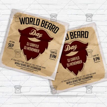World Beard Day - Flyer PSD Template