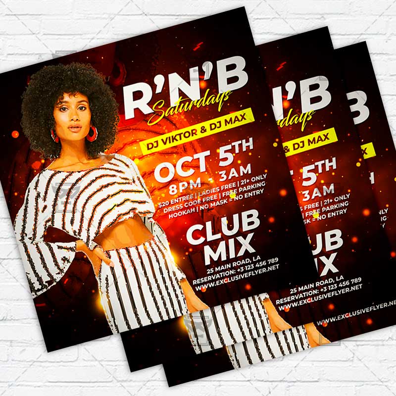 r_and_b_saturdays-premium-instagramflyer-template-1.jpg R'n'B' Saturdays - Flyer PSD Template