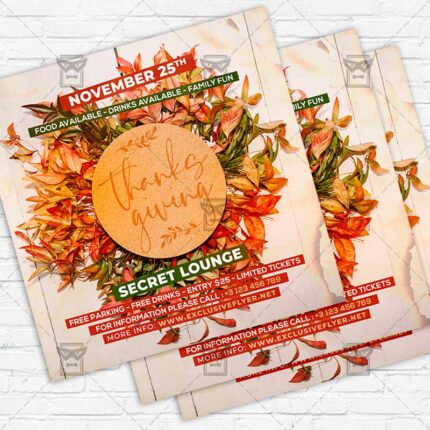 Thanksgiving Day - Flyer PSD Template | ExclusiveFlyer