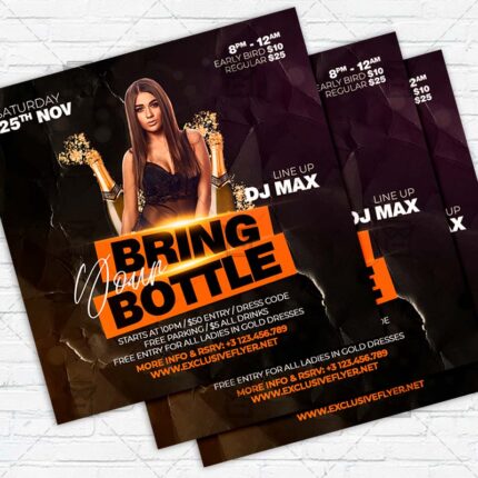 Bring Your Bottle - Flyer PSD Template | ExclusiveFlyer