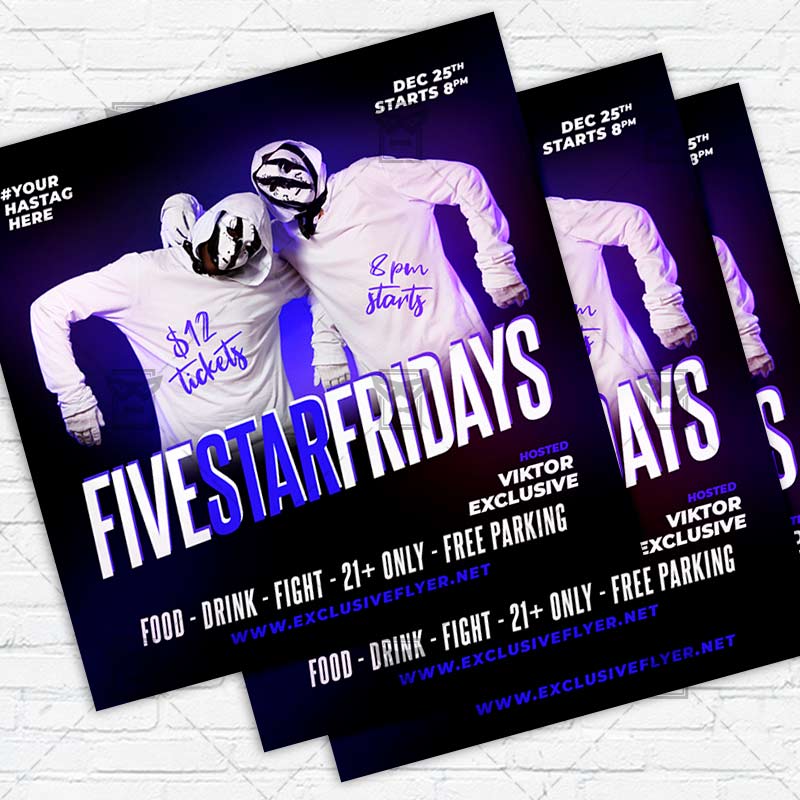 five_stars_fridays-premium-instagramflyer-template-1.jpg Five Stars Fridays - Flyer PSD Template | ExclusiveFlyer