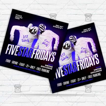 Five Stars Fridays - Flyer PSD Template | ExclusiveFlyer