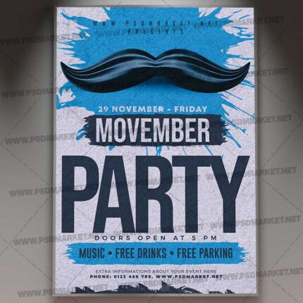 Download Movember Party Template - Flyer PSD | PSDmarket