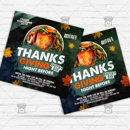 Night Before Thanksgiving - Flyer PSD Template | ExclusiveFlyer