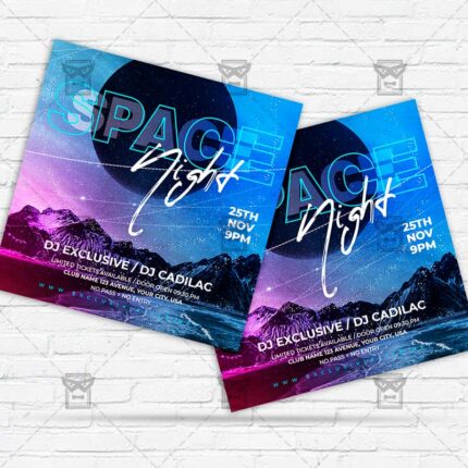 Space Night - Flyer PSD Template | ExclusiveFlyer